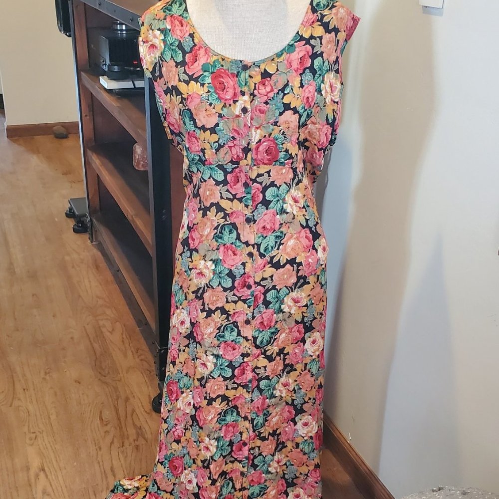 Vintage 90's grunge floral maxi dress